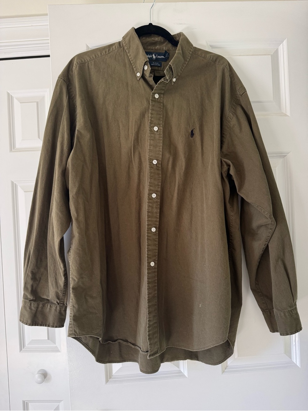 Polo by Ralph Lauren Olive Button-Down Cotton Shirt